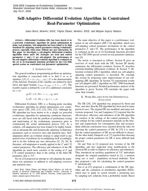 Self-Adaptive Differential Evolution Algorithm in Constrained