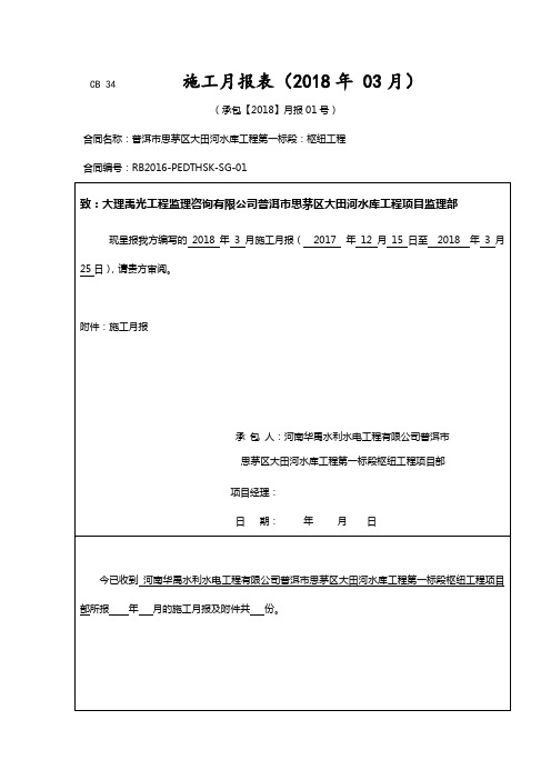 水利工程施工月报