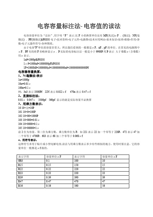 电容值的读取方法