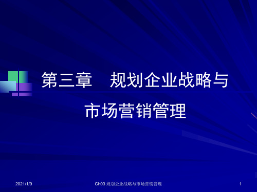 市场营销学三章规划企业战略与市场营销管理