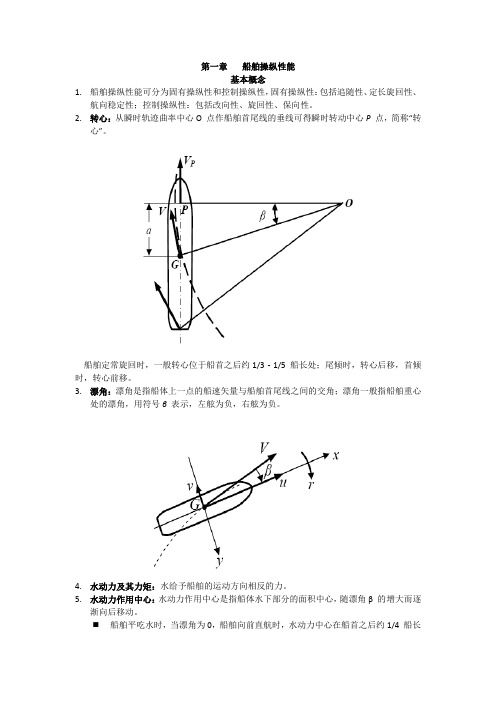 船舶操纵考点总结