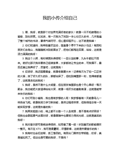 我的小传介绍自己