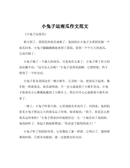 小兔子运南瓜作文范文