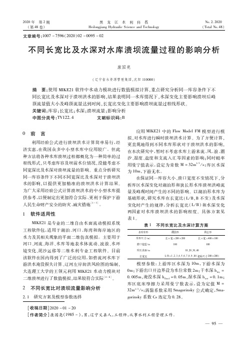 不同长宽比及水深对水库溃坝流量过程的影响分析