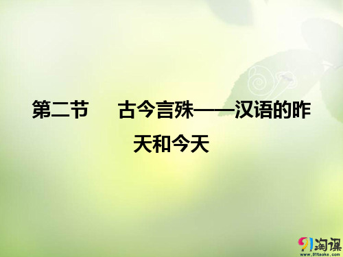 课件2：第二节　古今言殊——汉语的昨天和今天