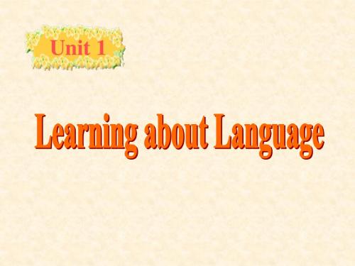 2018-2019学年高二英语新人教版选修10课件：Unit 1 Learning about language