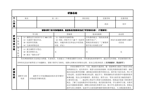 2014继续教育初中政治研修总结23