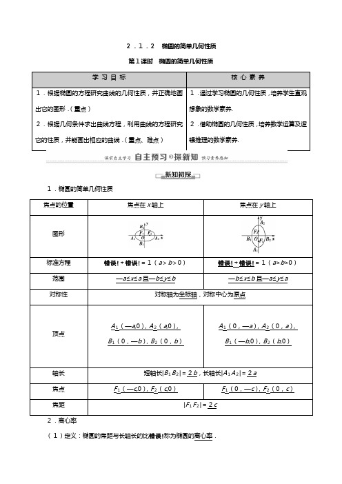 学高中数学圆锥曲线与方程椭圆的简单几何性质教师用书教案新人教A版选修