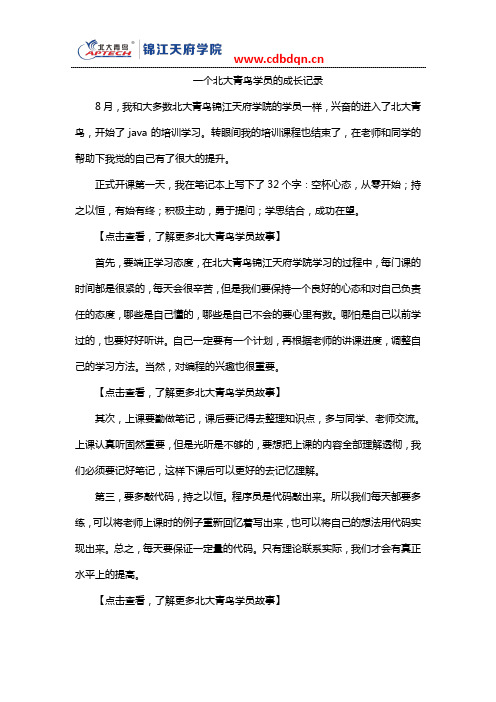 一个北大青鸟学员的成长记录