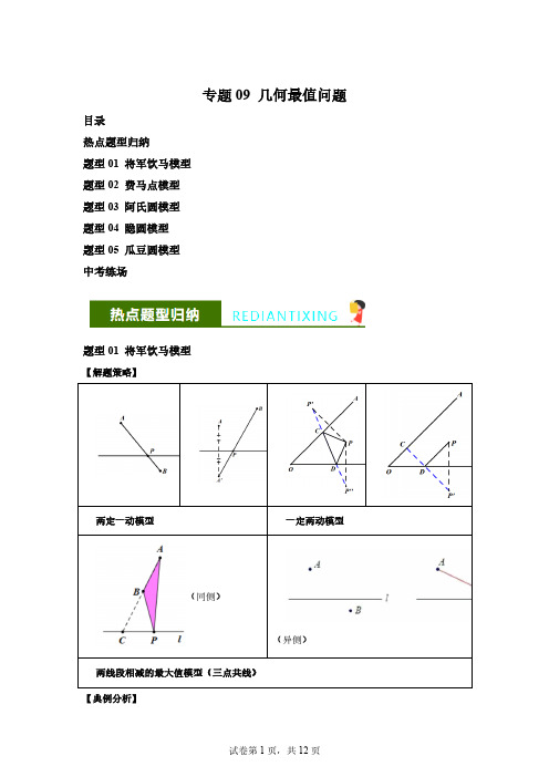 专题09 几何最值问题-2024年中考数学二轮热点题型归纳与变式演练(全国通用)