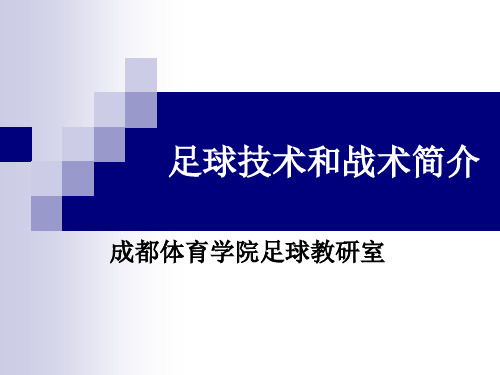 足球技术和战术简介