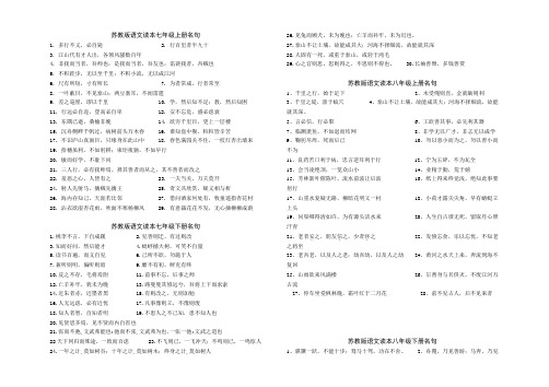 苏教版语文读本名句(初中全六册)