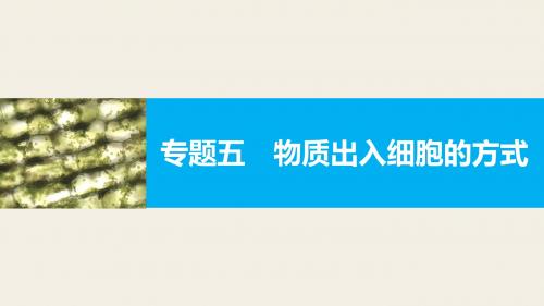 【新步步高】2017届高考生物二轮复习(浙江专用)专题五物质出入细胞的方式