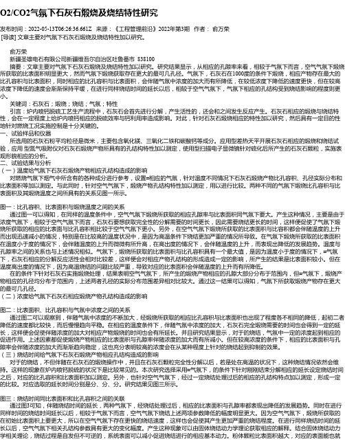 O2_CO2气氛下石灰石煅烧及烧结特性研究