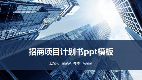 招商项目计划书ppt模板