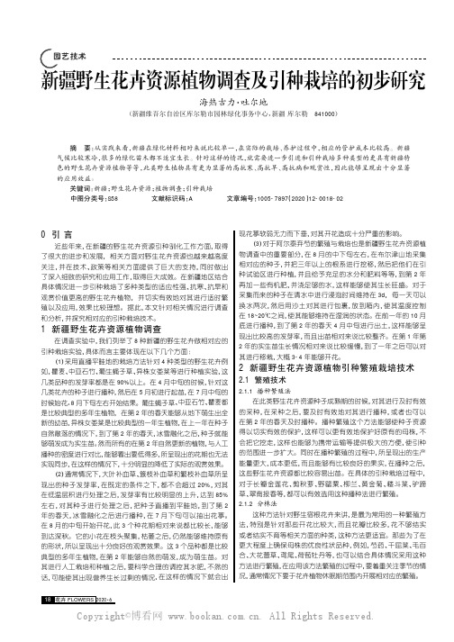 新疆野生花卉资源植物调查及引种栽培的初步研究