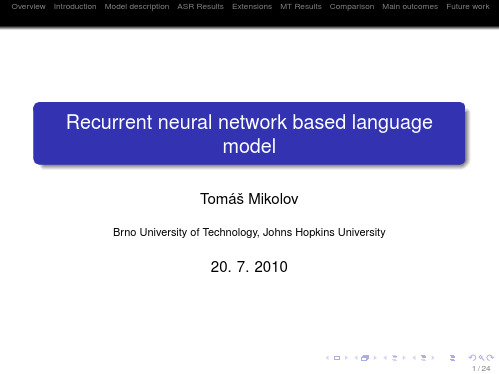 recurrent neural network based language model