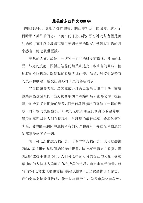 最美的东西作文600字_4