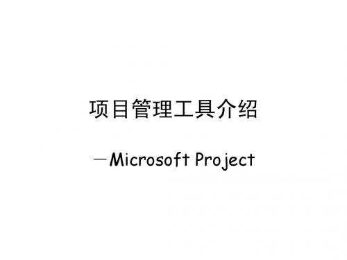 项目管理工具(MS Project)介绍