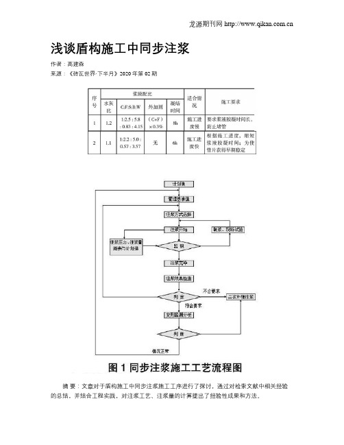 浅谈盾构施工中同步注浆