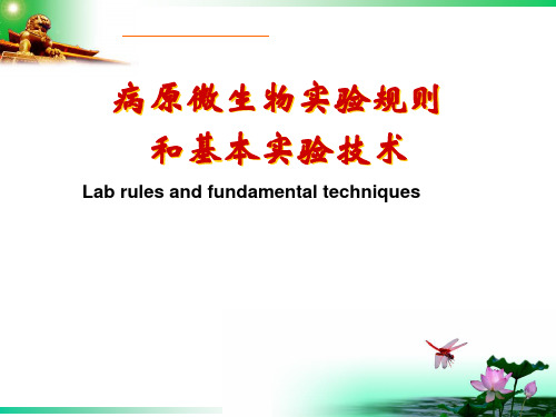 病原微生物实验规则和基本实验技术ppt
