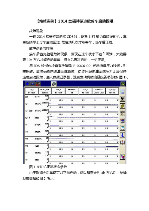 【维修实例】2014款福特蒙迪欧冷车启动困难