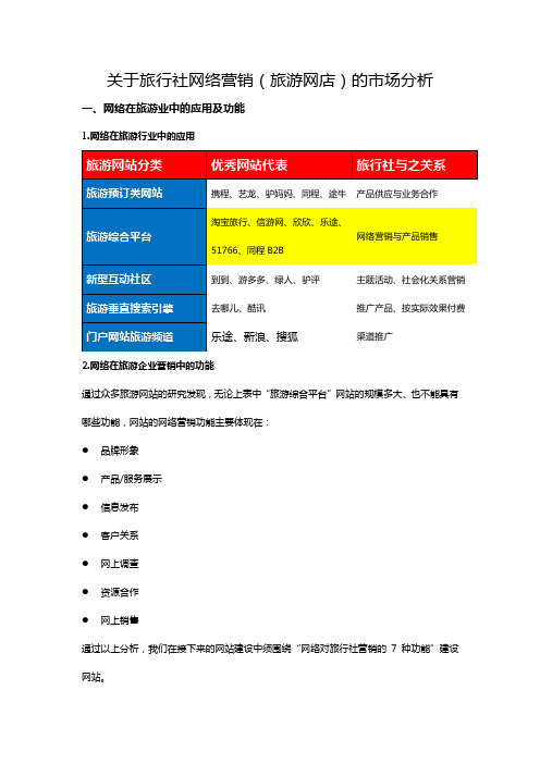 关于旅行社网络营销的市场分析