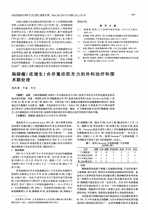 胸腺瘤(或增生)合并重症肌无力的外科治疗和围术期处理