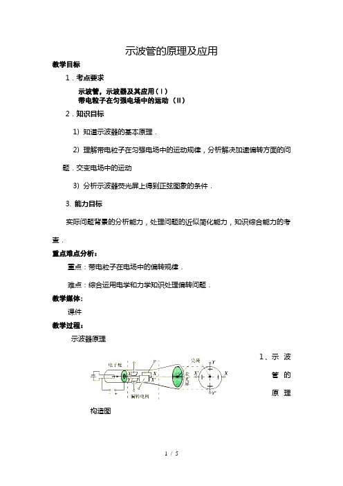 高中物理教案《示波管的原理及应用》