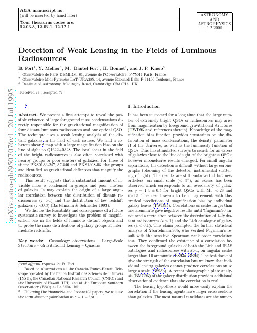 Detection of Weak Lensing in the Fields of Luminous Radiosources