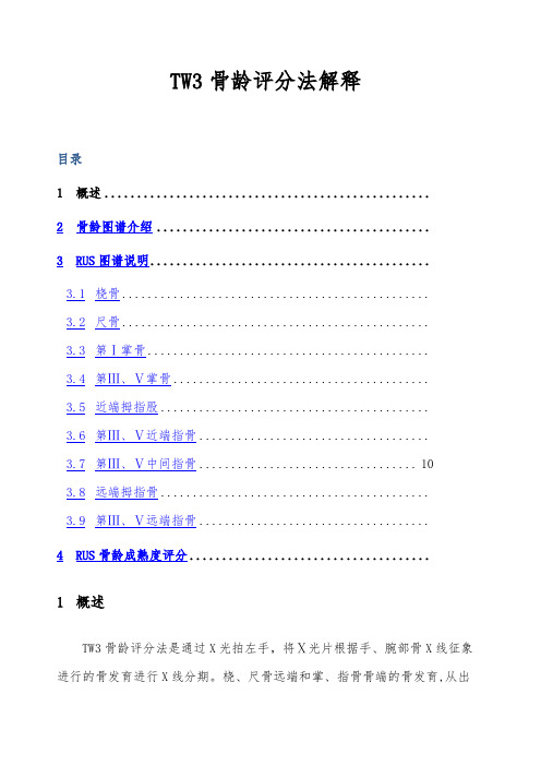 TW 骨龄评分法解释