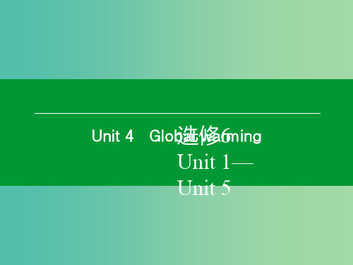 高考英语一轮复习 Unit4 Global warming 新人教版选修6