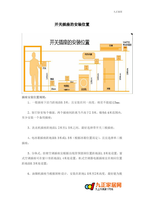 开关插座的安装位置