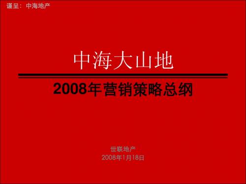 深圳世联精品2008深圳豪宅中海大山地营销策