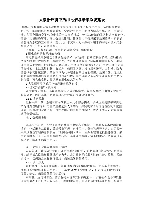 大数据环境下的用电信息采集系统建设