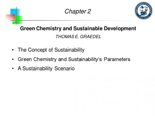 绿色化学与化工导论Chapter 2 sustainability-Shen