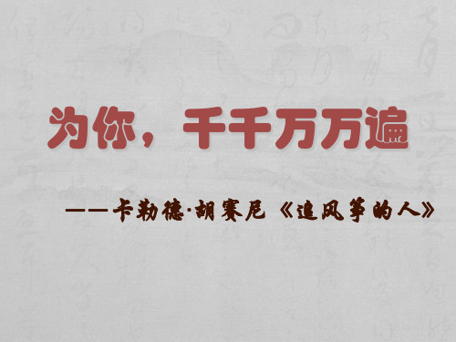 卡勒德胡赛尼追风筝的人共18页文档