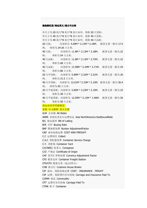 集装箱柜型-海运英文-船公司全称[1]