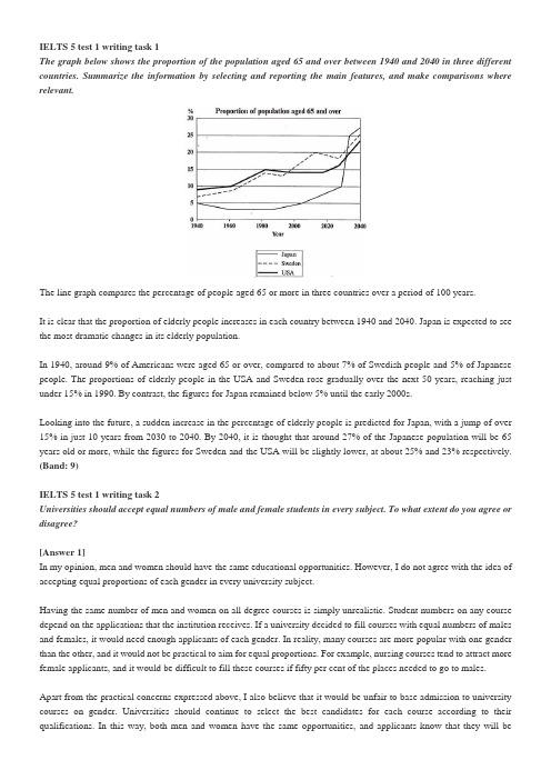 IELTS 5 writing范文实例