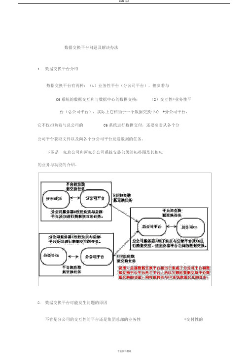 数据交换平台常见问题与其解决办法