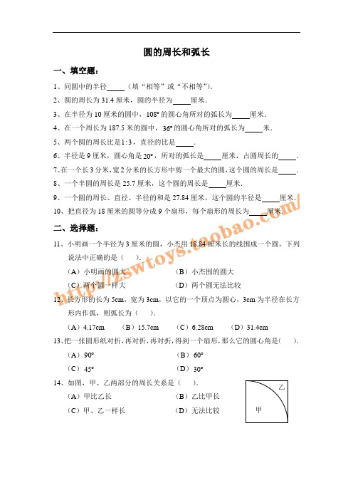 圆的周长和弧长