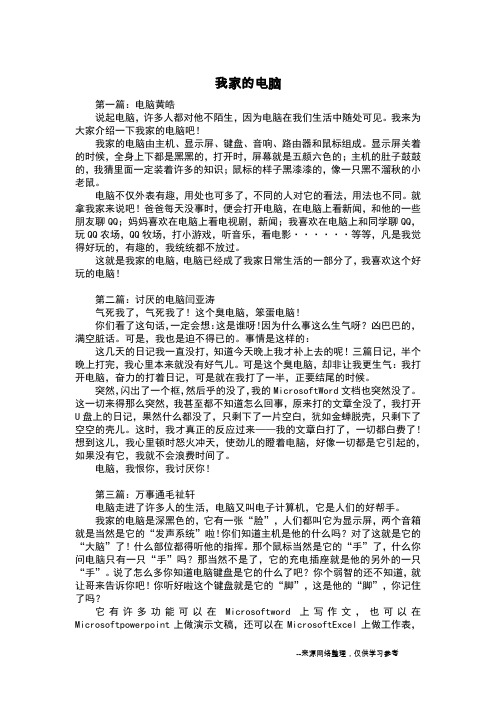 我家的电脑_四年级日记