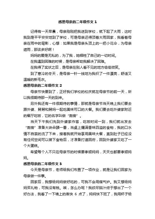 感恩母亲的二年级作文