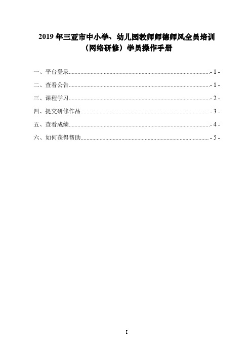 2019年三亚市中小学、幼儿园教师师德师风全员培训