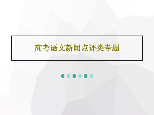 高考语文新闻点评类专题26页PPT