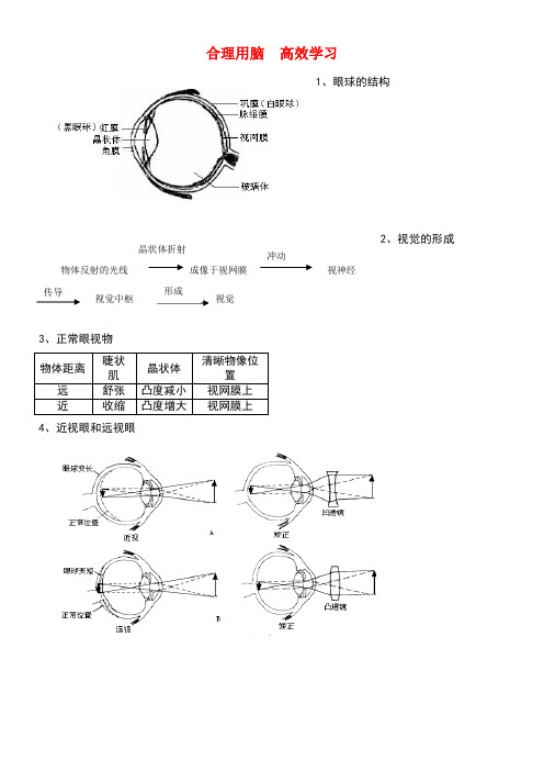 七年级生物下册第二单元第四章合理用脑高效学习教案冀教版(new)