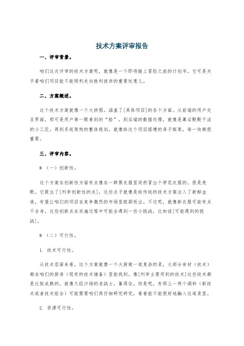 技术方案评审报告