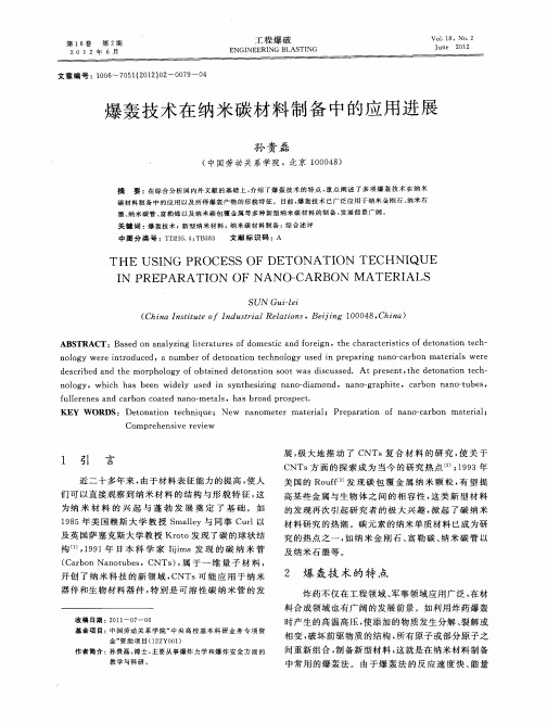 爆轰技术在纳米碳材料制备中的应用进展