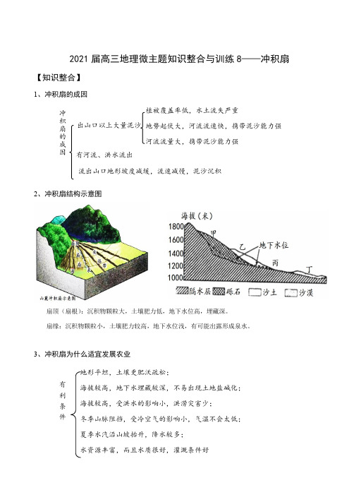 高2021届微主题知识整合与训练8——冲积扇