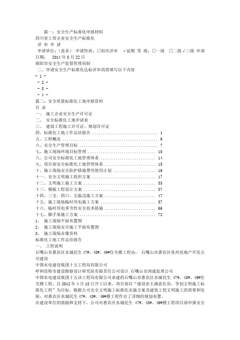 安全标准化申报材料